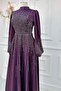 Hijab Evening Dress Plum Shimal - 3
