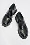 Men's Thick Sole Lace-Up Casual Shoes Real Patent Leather Mc 20277 Black - 5