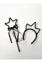 Sequin Sequin Crown and Star Wand for Girls - Black - 2