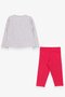Girl's Capri Tights Suit Girl Printed 1.5-5 Years, Light Gray Melange - 4