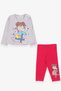 Girl's Capri Tights Suit Girl Printed 1.5-5 Years, Light Gray Melange - 3