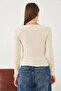 Women's Ecru Buttoned Knitwear Seasonal Cardigan 20234140 - 7