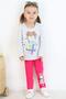 Girl's Capri Tights Suit Girl Printed 1.5-5 Years, Light Gray Melange - 2