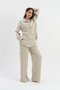 High Waist Pocket Crinkle Fabric Trousers - Stone - 2