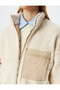 Zippered Stand Collar Pocket Detailed Comfortable Fit Plush Sweatshirt - 6