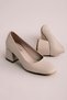 Modi Women's Heeled Shoes Blunt Toe-Cream
