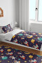 Space Themed Children's Duvet Cover Set (Without Sheets)