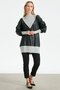 LEATHER COMBINED KNITWEAR TUNIC GRAY