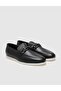 Genuine Leather Black Buckle Men's Casual Shoes - 2