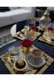 4-Piece Complete Gold 18/10 Rose Motif Steel Coffee Presentation Tray - 3