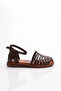 Women's Ankle Belt Tie Back Closed Sandals Dark Brown 4123289