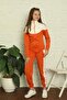 Ecru Long Sleeve Zippered Combed Cotton Children's Tracksuit 5168Uk