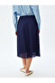 Lined High Waist Midi Length Chiffon Pleated Skirt - 4