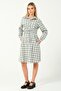 Maternity Long Sleeve Mid-Length Plaid Dress Green - 4