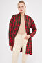 Women's Red Long Patterned Knitwear Cardigan Arm-25K 012005 - 5