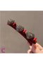 Heart Hair Twister Velvet Textured Side Hair Clip Burgundy - Mini Rhinestone Clip Clamp Hair Accessory - 2