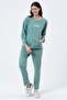 Pregnant Women Breastfeeding Detailed Three Thread Tracksuit Set Mi̇ntyeşi̇li̇ - 3