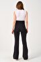 Maternity High Waist Shaping / Sculpting Adjustable Waist Flared Maternity Leggings Black - 5