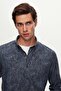 Ds Damat Slim Fit Indigo Printed Shirt - 4