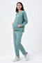 Pregnant Women Breastfeeding Detailed Three Thread Tracksuit Set Mi̇ntyeşi̇li̇ - 2