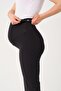 Maternity High Waist Shaping / Sculpting Adjustable Waist Flared Maternity Leggings Black - 6