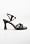 Thick Row Stoned Sultan Black Patent Leather Women's Evening Dress Shoes - 3