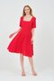 Maternity Midi Length Short Sleeve Square Neck Evening Dress Red - 2