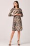 Pregnant Casual Dress Leopard Print Navy Blue