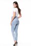 Pregnant Stretchy Abdominal Banded Skinny Jeans Blue - 4