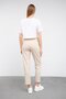 Maternity Flexible Waistband Adjustable Mom Fit Classic Gabardine Trousers Beige - 6