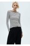 T-Shirt with Striped Twill