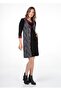 Pregnant Degaje Collar Three-Quarter Sleeve Casual Dress Claret Red - 2