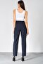 Maternity Flexible Waistband Mom Fit Classic Gabardine Trousers Dark Blue - 6