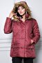 Maternity Zipper Detailed Inflatable Maternity Jacket Claret Red - 4