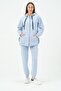 Pregnant Women's Thermal Zippered Hooded Tracksuit Set Blue