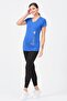 Pregnant U Collar Love Printed T-Shirt Cobalt Blue - 3