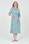Maternity Shirt Collar Front Pocket Midi Length Dress Turquoise - 3