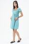Maternity Casual Dress with Waist Belt Mint Green - 2