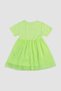 Girl's Skirt with Tulle Detail Yellow Dress - 8