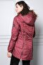 Maternity Zipper Detailed Inflatable Maternity Jacket Claret Red - 5