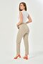 Maternity Flexible Waistband Adjustable Mom Fit Classic Gabardine Trousers Stone - 5