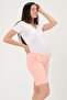 Pregnant Bottom Abdominal Supported Waist Lace Up Shorts Powder