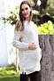 Pregnant Knit Detailed Knitwear Sweater Beige