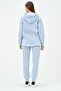 Pregnant Women's Thermal Zippered Hooded Tracksuit Set Blue - 5