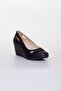 Wedge Sole Orthopedic Black Women's Wedge Heeled Shoes - 3