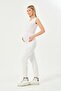 Maternity Flexible Abdomen Banded Adjustable Waist Mom Fit Jeans White - 3
