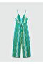 Slit Drape Collar Patterned Jumpsuit - 3
