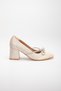 Bow Stone Detailed Satin Skin Large Size Women's Shoes Heels - 3