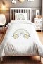 Heart Floral Rainbow Patterned Single Baby Kids Duvet Cover Set