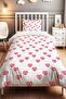 Pink Knitted Hearts Patterned Single Baby Kids Bedding Set